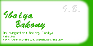 ibolya bakony business card